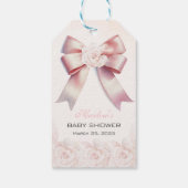 Blütendusche aus Pink Bow Geschenkanhänger (Rückseite)
