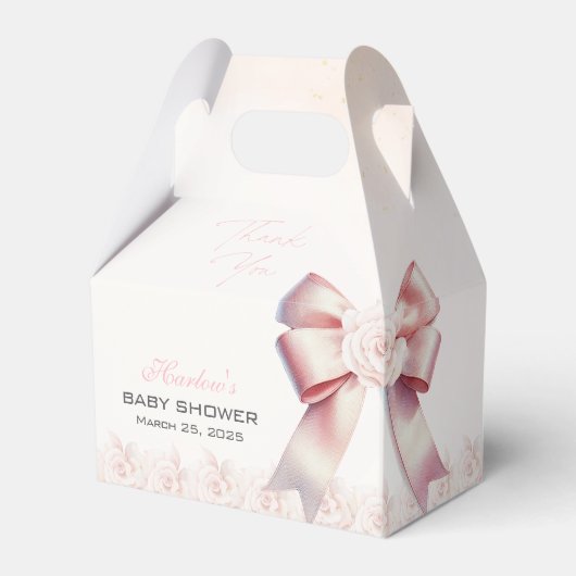 Blütendusche aus Pink Bow Geschenkschachtel (Vorderseite)