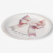 Blütendusche aus Pink Bow Pappteller (Schrägansicht)