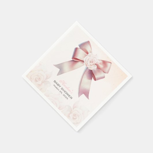 Blütendusche aus Pink Bow Serviette (Ecke)