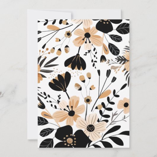 Blütendusche aus Wildleopard Einladung (Rückseite)