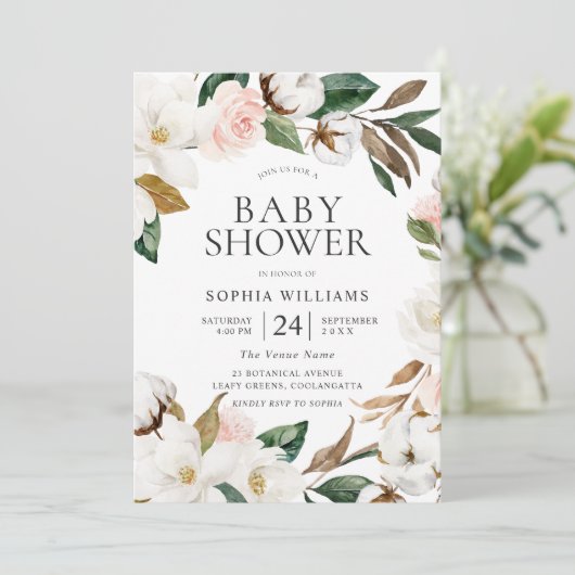 Blütendusche Einladung (Stehend Vorderseite)