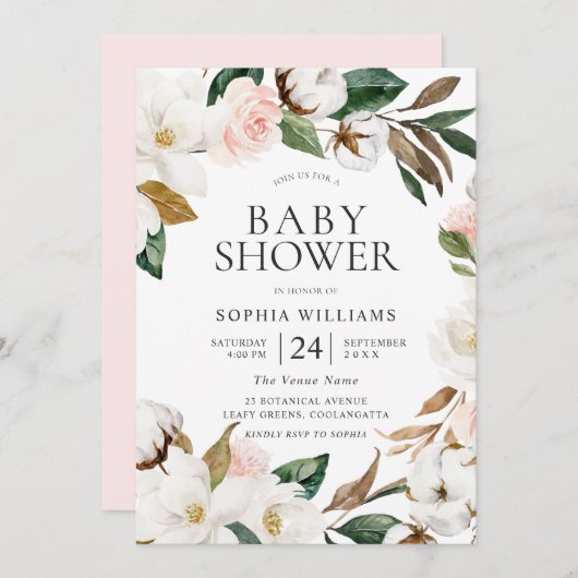 Blütendusche Einladung (Vorne/Hinten)