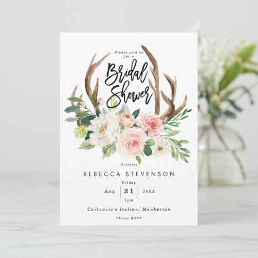 Blütendusche Einladung (Stehend Vorderseite)