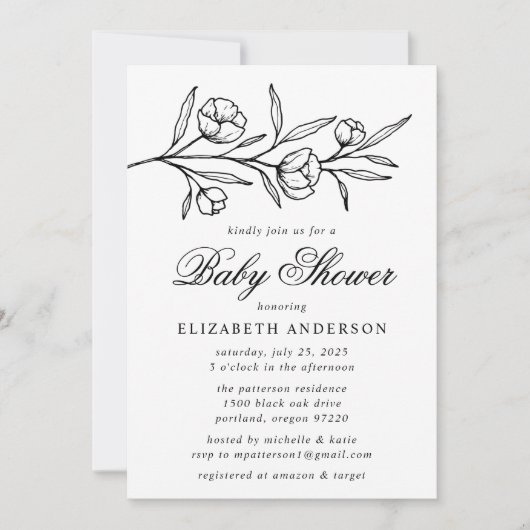 Blütendusche Einladung (Vorderseite)