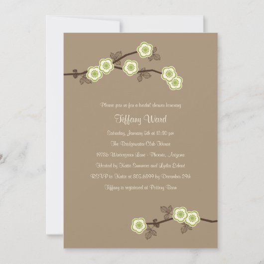 Blütendusche Einladung (Vorderseite)