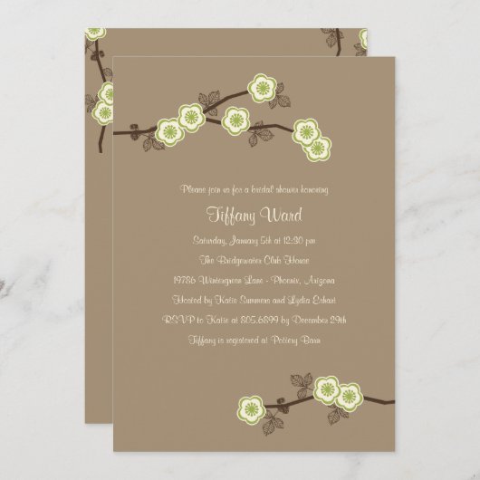 Blütendusche Einladung (Vorne/Hinten)