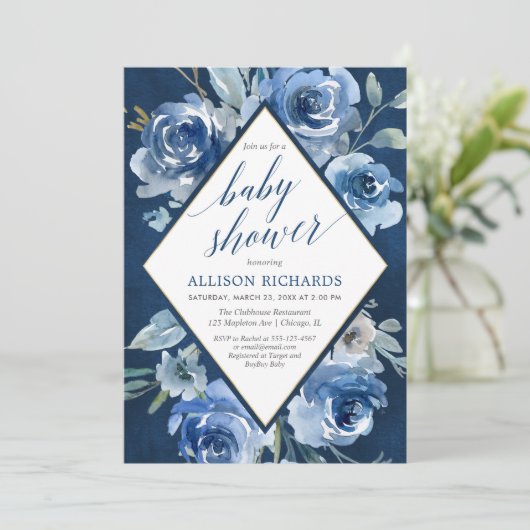 Blütendusche Einladung (Stehend Vorderseite)