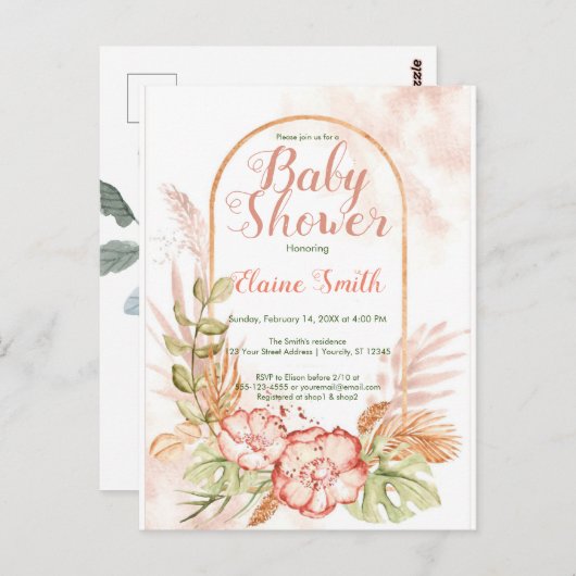 Blütendusche für ihre boho-Blume Postkarte (Vorne/Hinten)