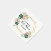 Blütendusche geometrische Rose aus Korallengold Serviette (Ecke)