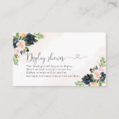 Blütendusche in Navy und Blush Pink Begleitkarte (Vorderseite)