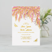 Blütendusche mit rosa Kirschblüten Folieneinladung (Stehend vorne)