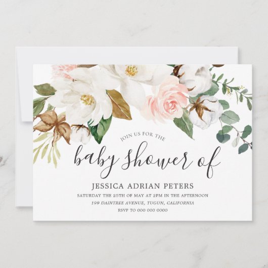 Blütendusche oder Blütendusche Einladung (Vorderseite)