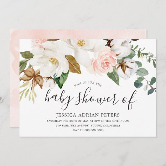 Blütendusche oder Blütendusche Einladung (Vorne/Hinten)