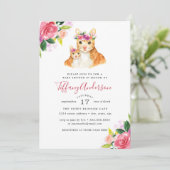 Blütendusche Sweet Mama und Baby Cat Einladung (Stehend Vorderseite)