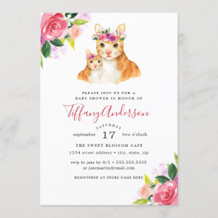 Blütendusche Sweet Mama und Baby Cat Einladung