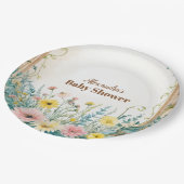 Blütendusche und Aquamarine Frühlingsdusche Pappteller (Schrägansicht)