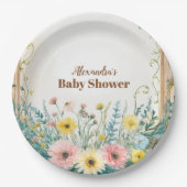 Blütendusche und Aquamarine Frühlingsdusche Pappteller (Vorderseite)