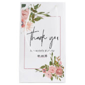 Blütendusche und Rose Hochzeit Wasser Farbe Gold Kleine Geschenktüte (Vorderseite)