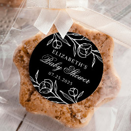 Blütendusche und weiße Babydusche Runder Aufkleber