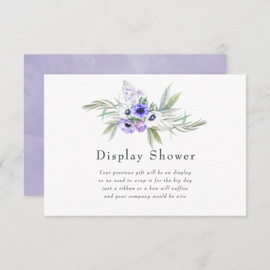 Blütendusche von pastel Violet Brautparty Begleitkarte (Vorne/Hinten)