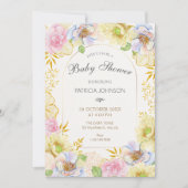 Blütendusche, weiche Babydusche Einladung (Vorderseite)