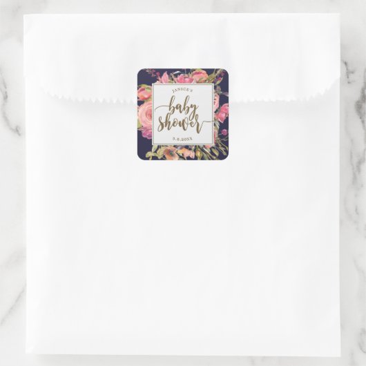 Blütenduschklemme der Wildblume Quadratischer Aufkleber (Tasche)