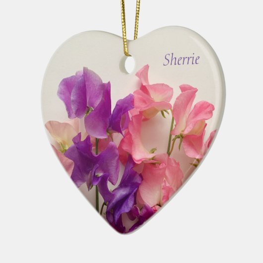 Blütenerbsen Keramik Ornament (Links)