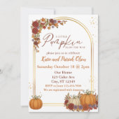Blütenfall, Gold, eine kleine Pumpkindusche Einladung (Vorderseite)