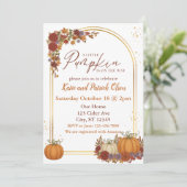 Blütenfall, Gold, eine kleine Pumpkindusche Einladung (Stehend Vorderseite)