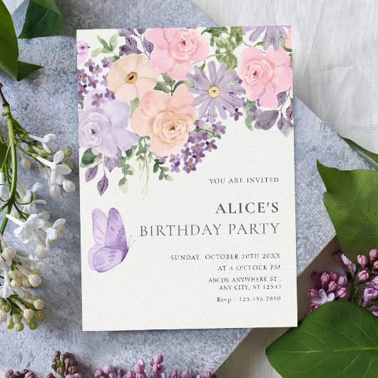 Blütenfalter Geburtstag Einladung