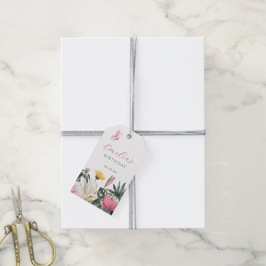 Blütenfarbe Geschenkanhänger (Mit Garn)