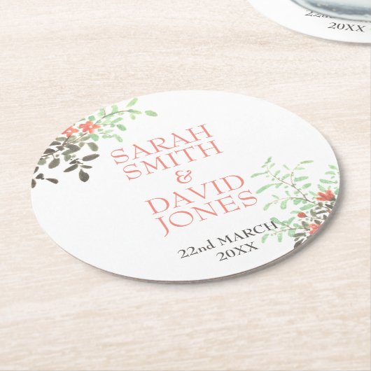 Blütenfarbe Runder Pappuntersetzer (Angewinkelt)