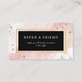 Blütenfarbe| Weißer Marmor und Imitat Gold Empfehlungskarte (Vorderseite)