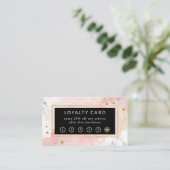 Blütenfarbe| Weißer Marmor und Imitat Gold Treuekarte (Stehend Vorderseite)