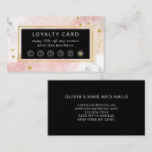 Blütenfarbe| Weißer Marmor und Imitat Gold Treuekarte (Vorne/Hinten)