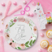 Blütenfarben Babydusche Pappteller (Party)