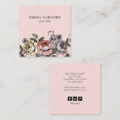 Blütenfarben botanisch floral quadratische visitenkarte (Vorne/Hinten)