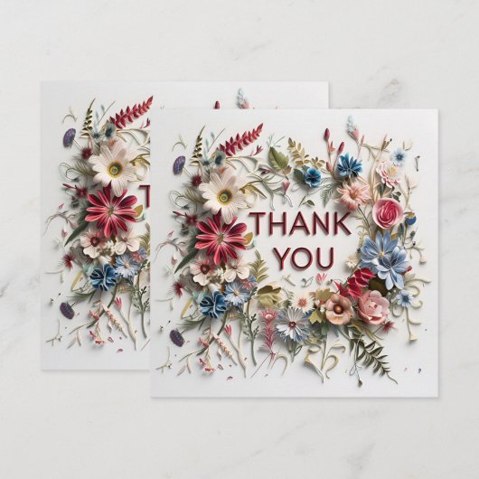 Blütenfarben Dankeskarte (Vorne/Hinten)