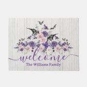 Blütenfarben im Wasser - Rose aus Holz Fußmatte (Vorderseite)