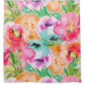 Blütenfarben Moderne rustikale botanische Kraft Duschvorhang (Vorderseite)