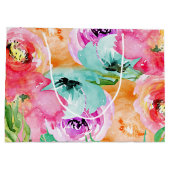 Blütenfarben Moderne rustikale botanische Kraft Große Geschenktüte (Rückseite)