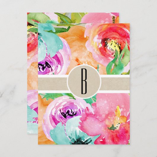 Blütenfarben Moderne rustikale botanische Kraft Postkarte (Vorne/Hinten)