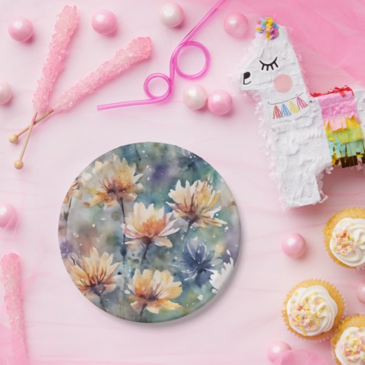 Blütenfarben Pappteller (Party)