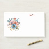 Blütenfarben Post-it Klebezettel (Auf Schreibtisch)