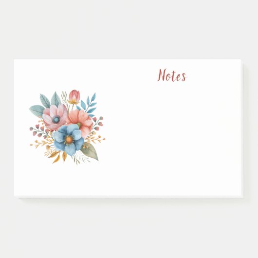 Blütenfarben Post-it Klebezettel (Vorderseite)
