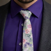 Blütenfarben Rosa Blau und Lila Krawatte