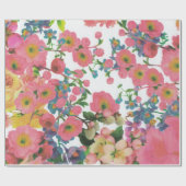 Blütenfarbene botanische Blume Geschenkpapier (Flach)