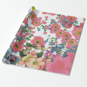 Blütenfarbene botanische Blume Geschenkpapier