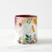Blütenfarbene, elegante, orangefarbene Monogramm Tasse (Zentrum)